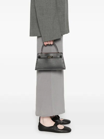 Tory Burch Lee Radziwill Mini Leather Handbag In Black