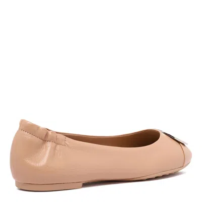 Tory Burch Light Sand Gold Silver Flats In Neutral