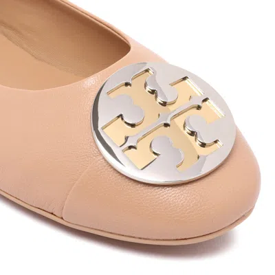 Tory Burch Light Sand Gold Silver Flats In Neutral