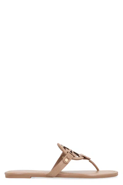 Tory Burch Miller Flip-flops In Leather In Animal Print