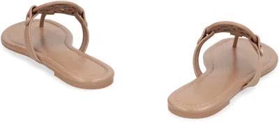 Tory Burch Miller Flip-flops In Leather In Animal Print