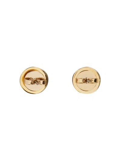 Tory Burch Enamel Circle-stud Earring Gold Finish In Black