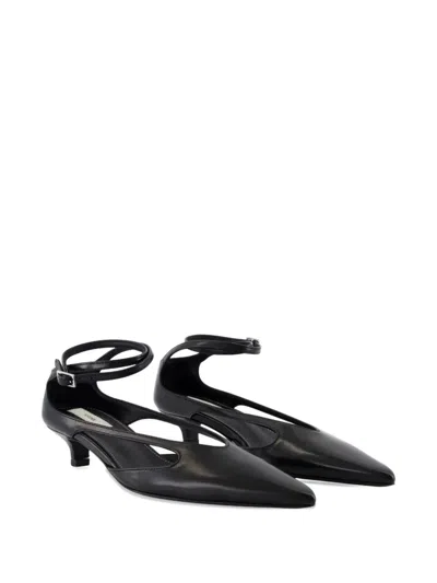 Totême Toteme 35mm Pointed Ankle-strap Pumps In Black