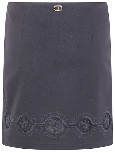 Twinset Twin-set Mini Skirt In Black