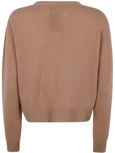 Twinset Twin-set Round-neck Sweater In Brown