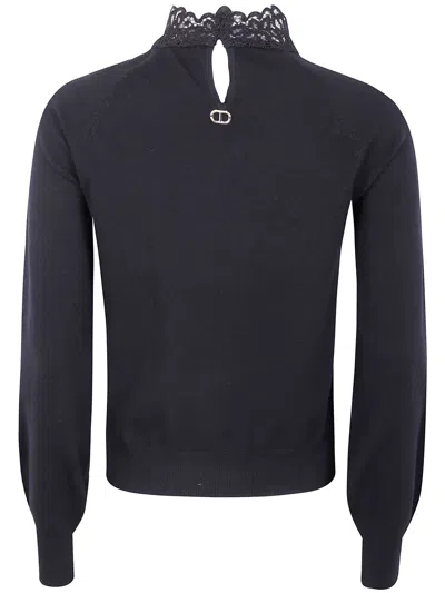 Twinset Twin-set Turtle Neck Sweater In Black