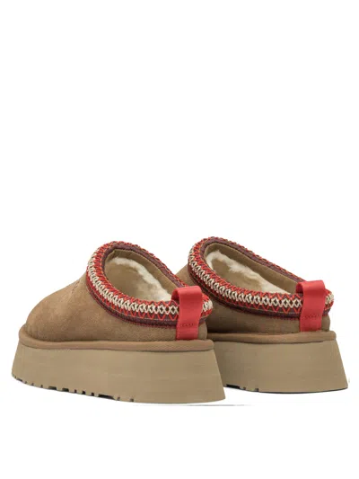 Ugg Tasman Beige Plaited Hem Mules In Suede Woman In Brown