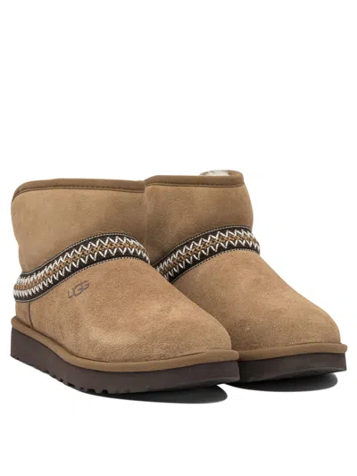Ugg Classic Mini Crescent Ankle Boots In Brown