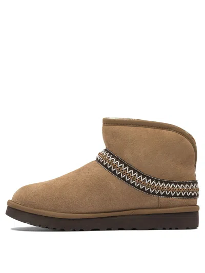 Ugg Classic Mini Crescent Ankle Boots In Brown