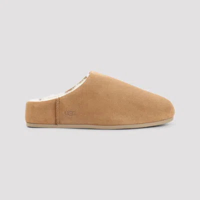 Ugg Chestnut Brown Suede Leather Elea Slip-on Slippers In Brown