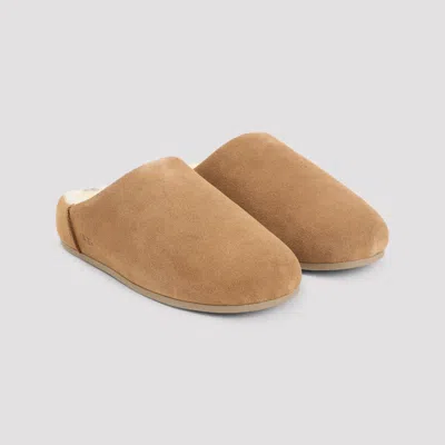 Ugg Chestnut Brown Suede Leather Elea Slip-on Slippers In Brown
