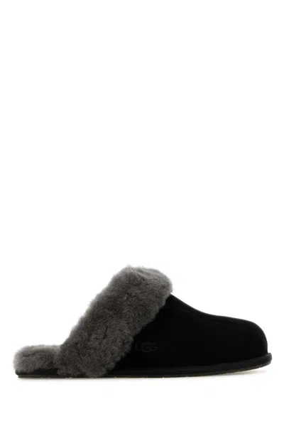 Ugg Black Suede Scuffette Ii Slippers In Black