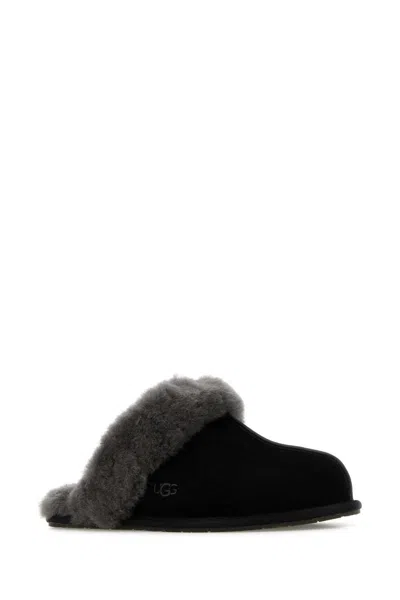 Ugg Black Suede Scuffette Ii Slippers In Black
