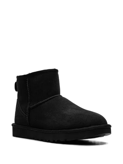 Ugg Classic Mini Ii Suede Boots With Shearling Lining In Black