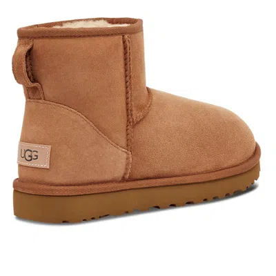 Ugg Classic Mini Ii Suede Boots With Shearling Lining In Brown