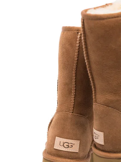 Ugg Camel Suede Classic Short Ii Ankle Boots In Brown