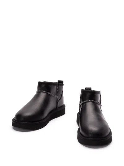 Ugg Classic Ultra Mini Leather Regenerated Boots In Black