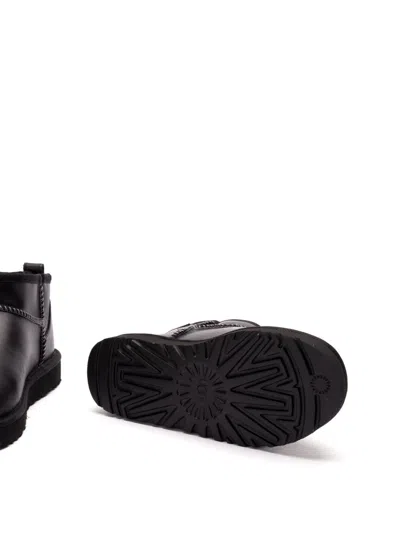 Ugg Classic Ultra Mini Leather Regenerated Boots In Black