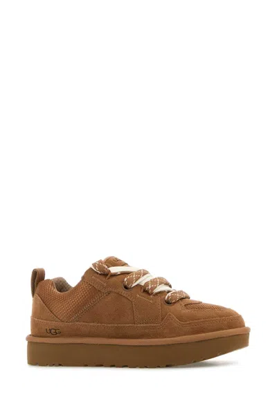 Ugg Suede And Mesh Sneakers With Trekking Laces In Brown