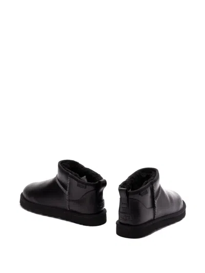 Ugg Man "classic Ultra Mini Leather Regen" In Black