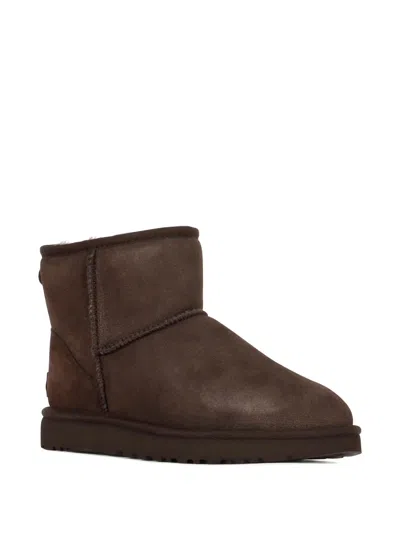 Ugg Classic Mini Ii Suede Boots With Shearling Lining In Animal Print