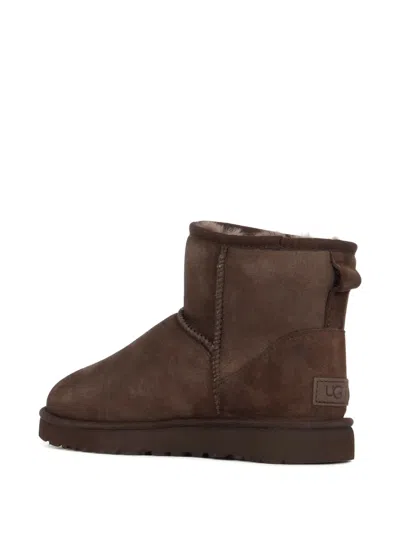 Ugg Classic Mini Ii Suede Boots With Shearling Lining In Animal Print