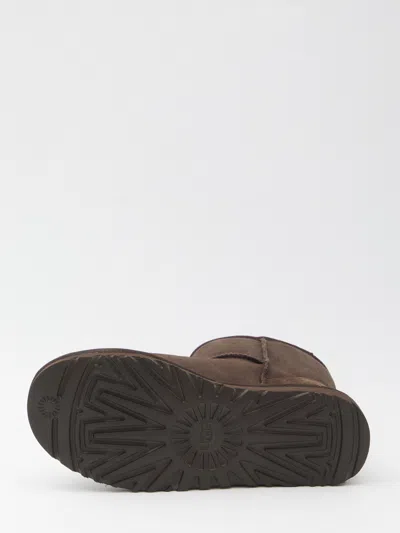 Ugg Classic Mini Ii Suede Boots With Shearling Lining In Animal Print