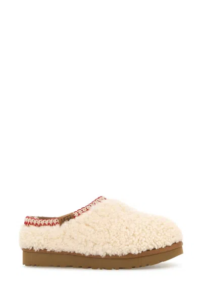 Ugg Ivory Eco Fut Tasman Maxi Curly Slippers In Neutral