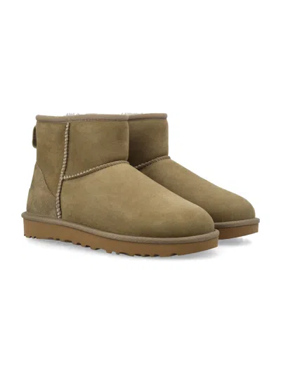 Ugg Classic Mini Ii Suede Boots With Shearling Lining In Multi