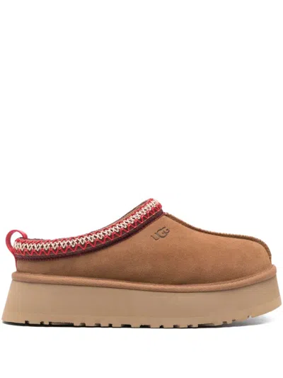 Ugg Platform Slip-on Shoes With Decorative Braided Trim In Brown