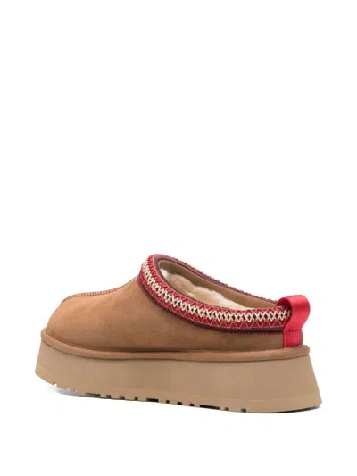 Ugg Platform Slip-on Shoes With Decorative Braided Trim In Brown