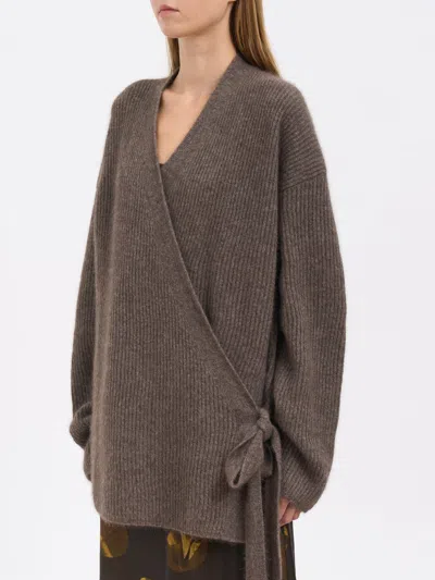 Uma Wang Brown Raccoon Fur Kimono-style Cardigan