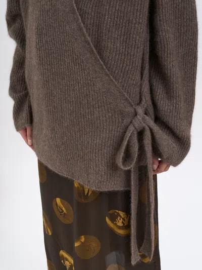 Uma Wang Brown Raccoon Fur Kimono-style Cardigan