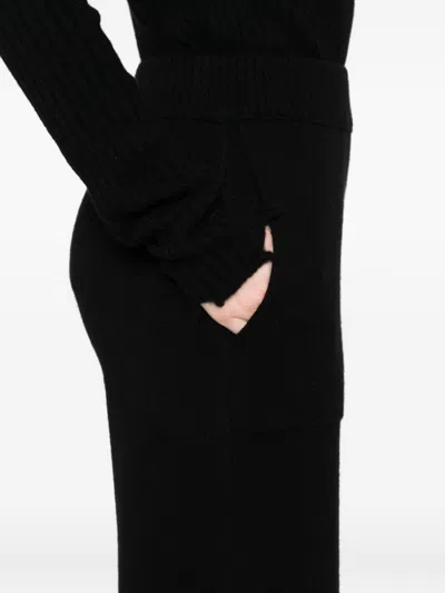 Uma Wang Ribbed Texture Wide Leg Trousers In Black