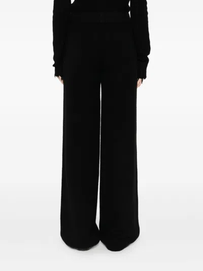 Uma Wang Ribbed Texture Wide Leg Trousers In Black