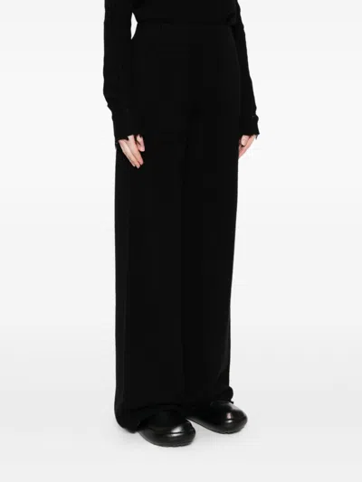 Uma Wang Ribbed Texture Wide Leg Trousers In Black