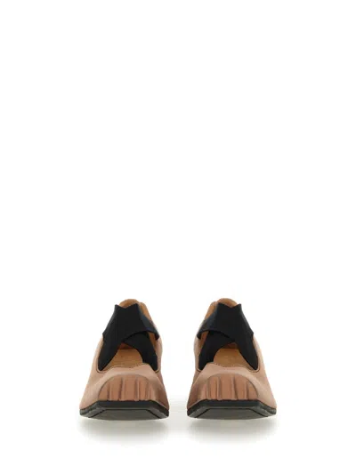 Uma Wang Leather Ballerina In Brown