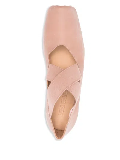 Uma Wang Leather Ballerina In Pink