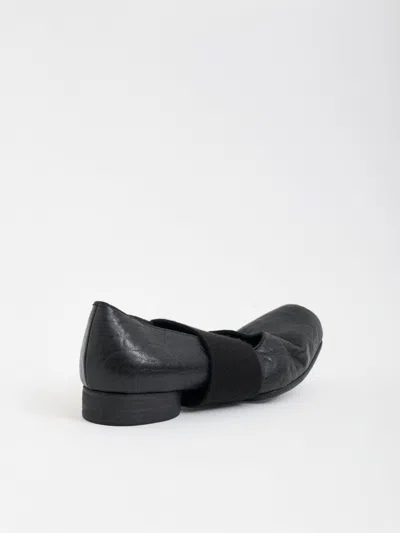 Uma Wang Leather Strap Ballerina In Black