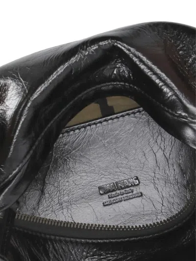 Uma Wang Textured Leather Shoulder Bag With Adjustable Strap In Black