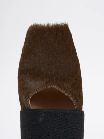 Uma Wang Low-heeled Leather Ballet Flats In Brown