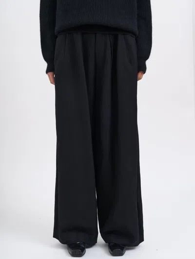 Uma Wang Polina Linen And Wool Trousers In Black