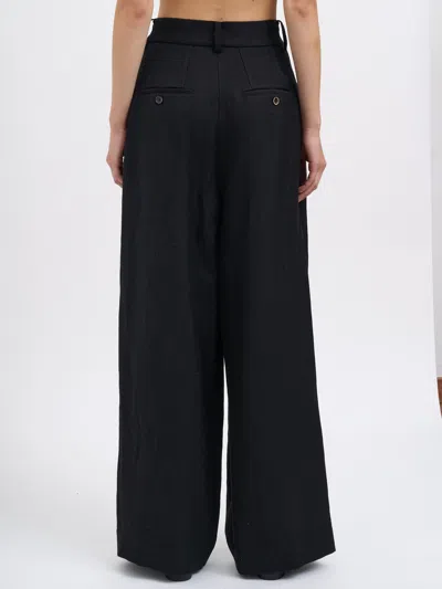 Uma Wang Polina Linen And Wool Trousers In Black