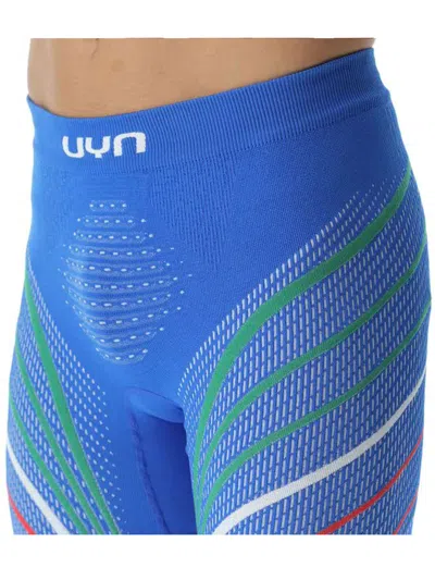 Uyn Natyon Three-stripe Patterned Performance Leggings In Blue