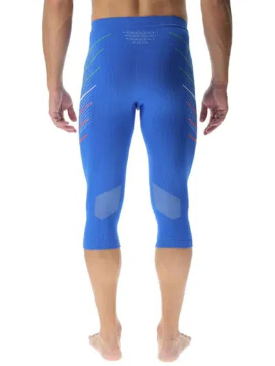 Uyn Natyon Three-stripe Patterned Performance Leggings In Blue