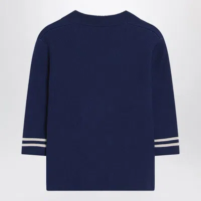 Valentino Blue Double-breasted Wool Cardigan