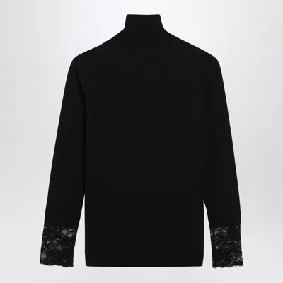 Valentino Black Top With Lace Inserts