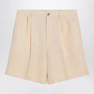 Valentino Butter-coloured Bermuda Shorts With Turn-ups In Neutral