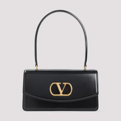 Valentino Garavani Vain Vlogo Leather Top-handle Bag In Black