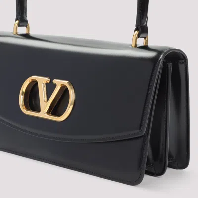 Valentino Garavani Vain Vlogo Leather Top-handle Bag In Black